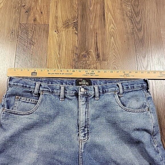 Red Head Jeans Mens 44x30.5 Tag 44x32 Fleece Lined Straight Medium Wash Denim - Picture 2 of 8